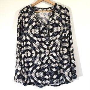 Kim Rogers Lace Up Popover Top‎